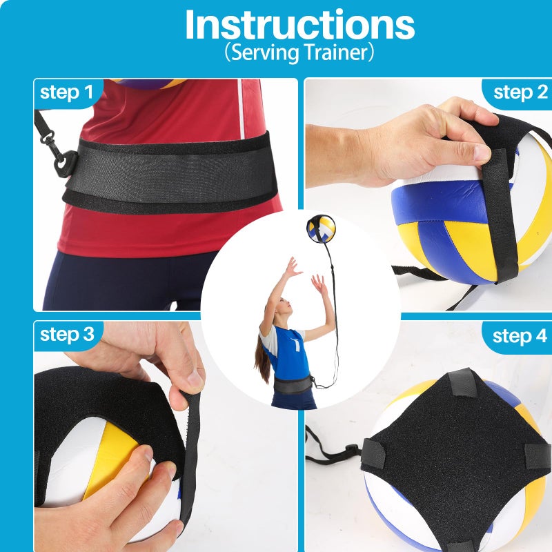 Davllin Volleyball Training Equipment Aid Premium Volleyball Rebounder Trainer Kit Solo Trainer for Serving Setting Spiking and Arm Swing Adjustable Volleyball Practice Equipment for Beginners Experts - Image 4
